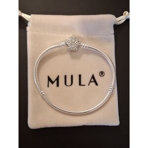 Dog Paw Charm Snake Chain Bracelet 19cm Sterling Silver New